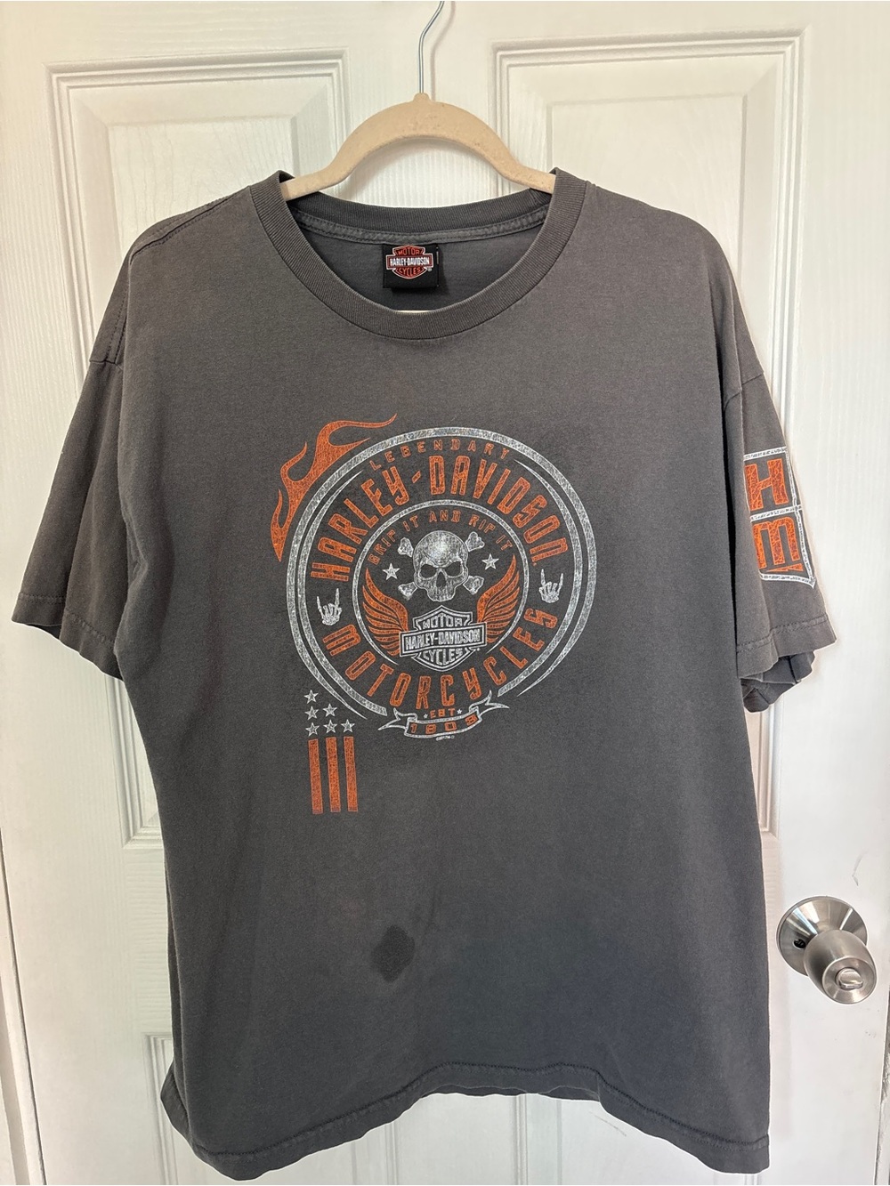 Oversized Harley Davidson T shirt in Gray